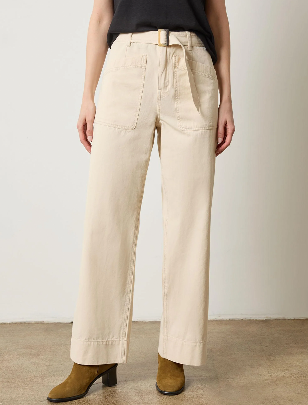 slant pocket twill pant eggshell