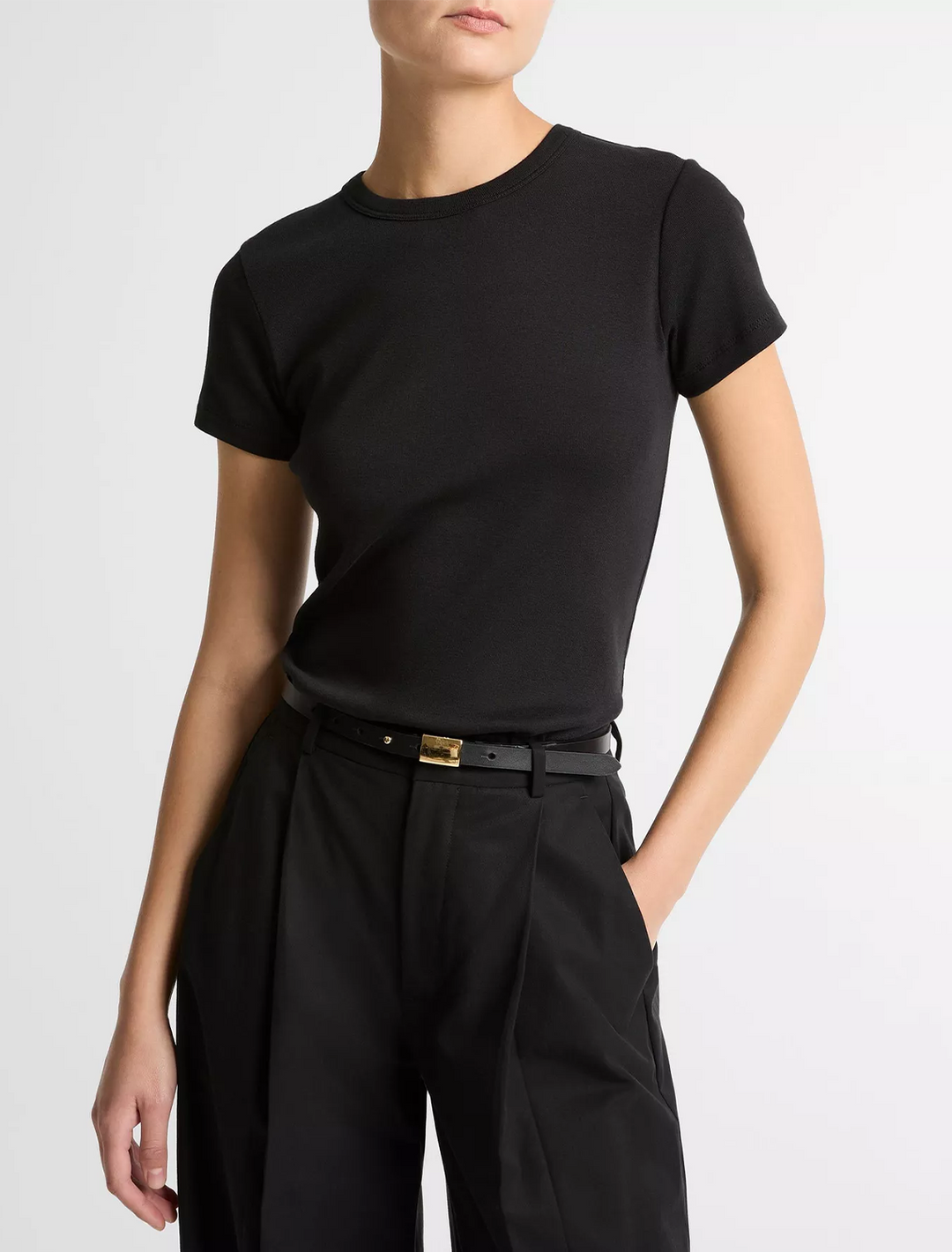 pima cotton-blend '90s shrunken t-shirt in black