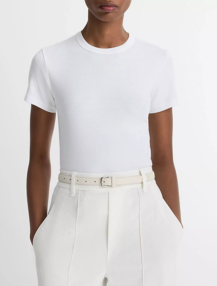 pima cotton-blend '90s shrunken t-shirt in optic white