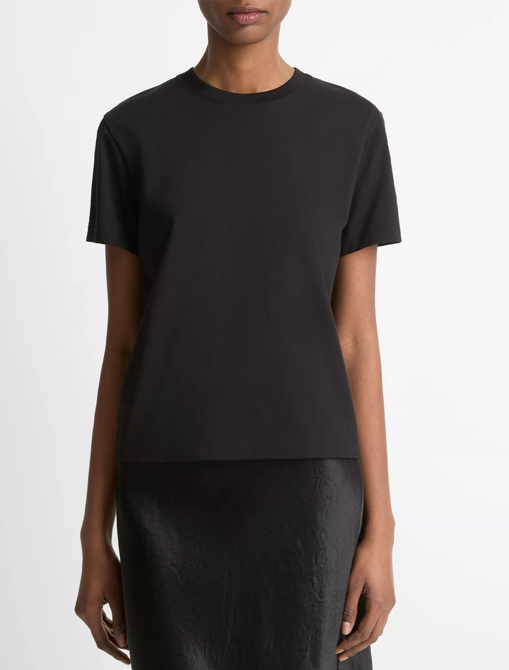 pima cotton crew neck t-shirt in black