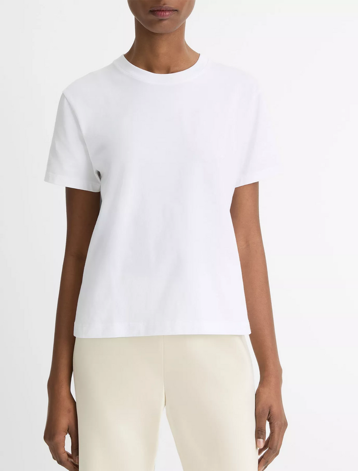 pima cotton crew neck t-shirt in optic white
