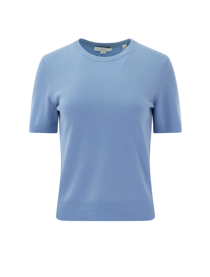 cashmere blend short-sleeve sweater in hydra