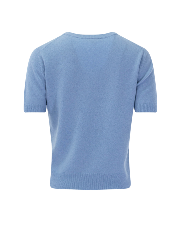 cashmere blend short-sleeve sweater in hydra