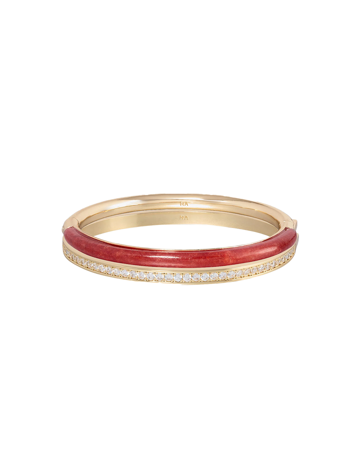 the pave stone hinged bracelet duo