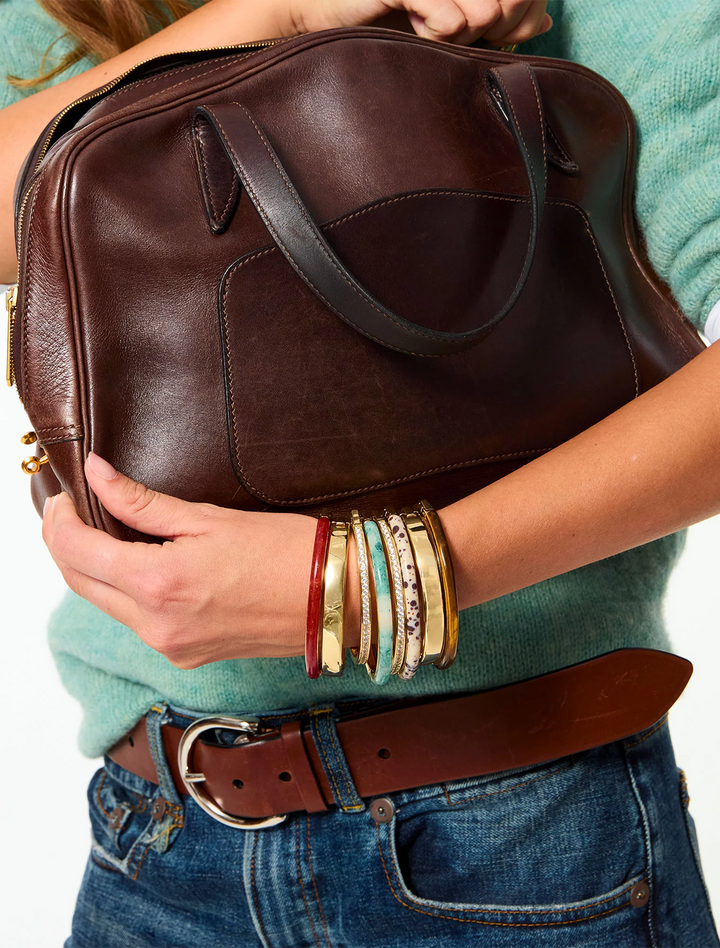 the pave stone hinged bracelet duo