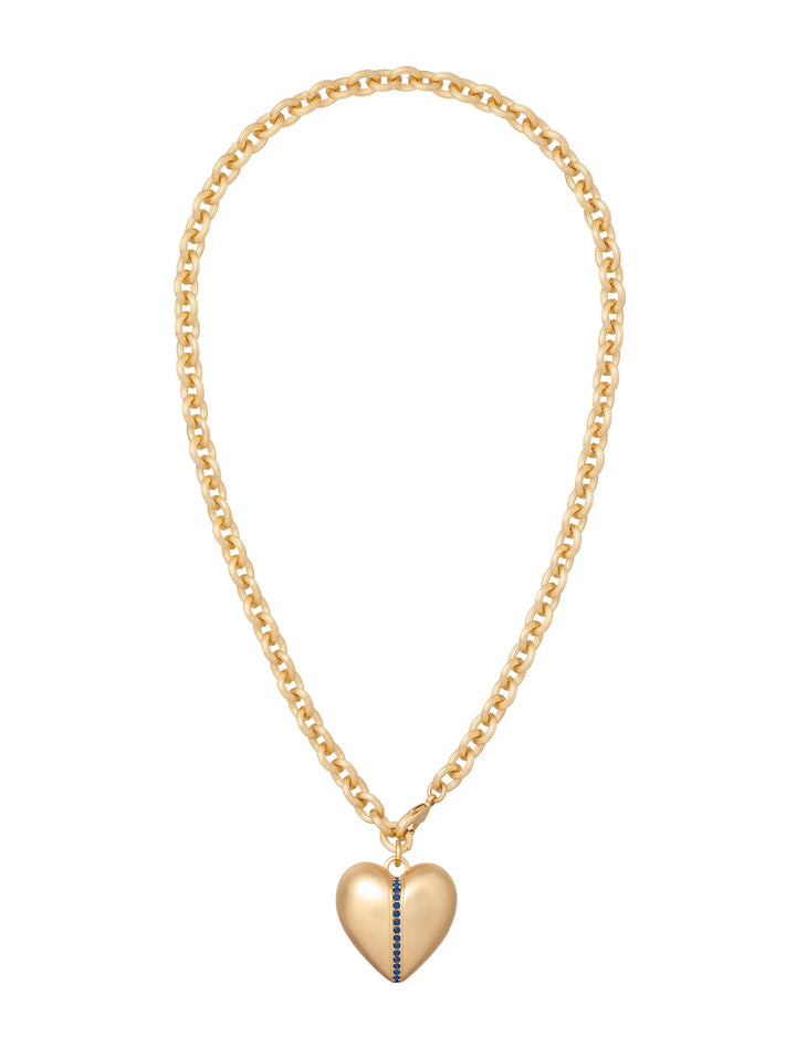 the sapphire stripe puffy heart pendant