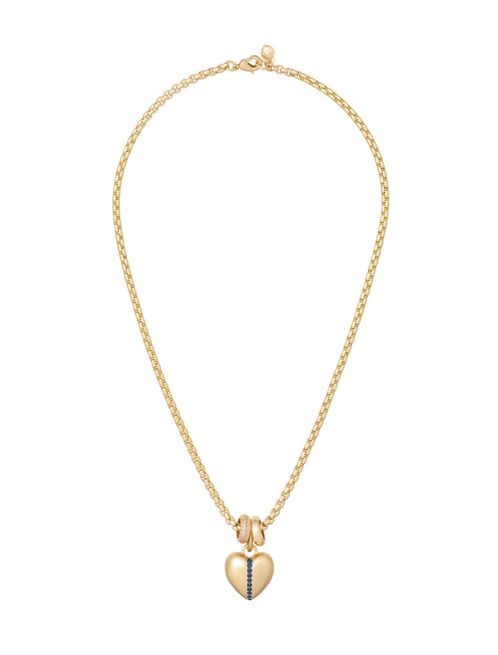 the sapphire stripe mini heart pendant
