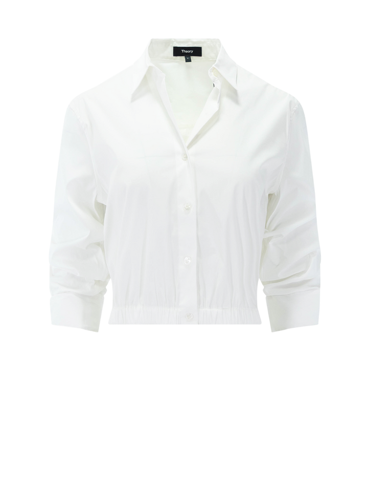cropped shirt in good cotton in white