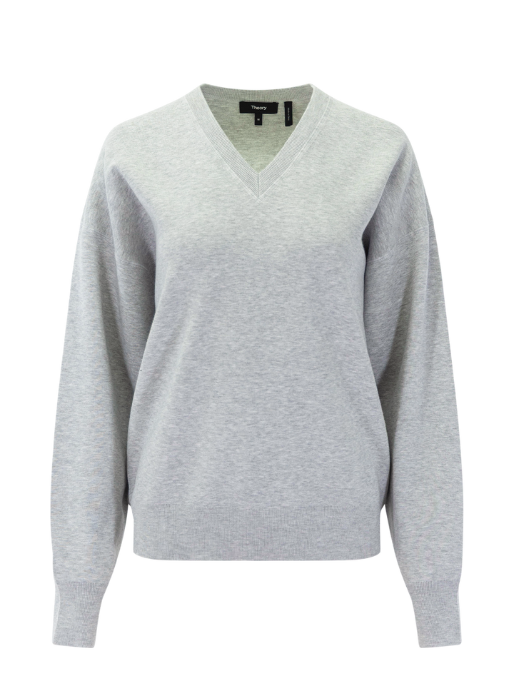 v-neck sweatshirt in gravity melange
