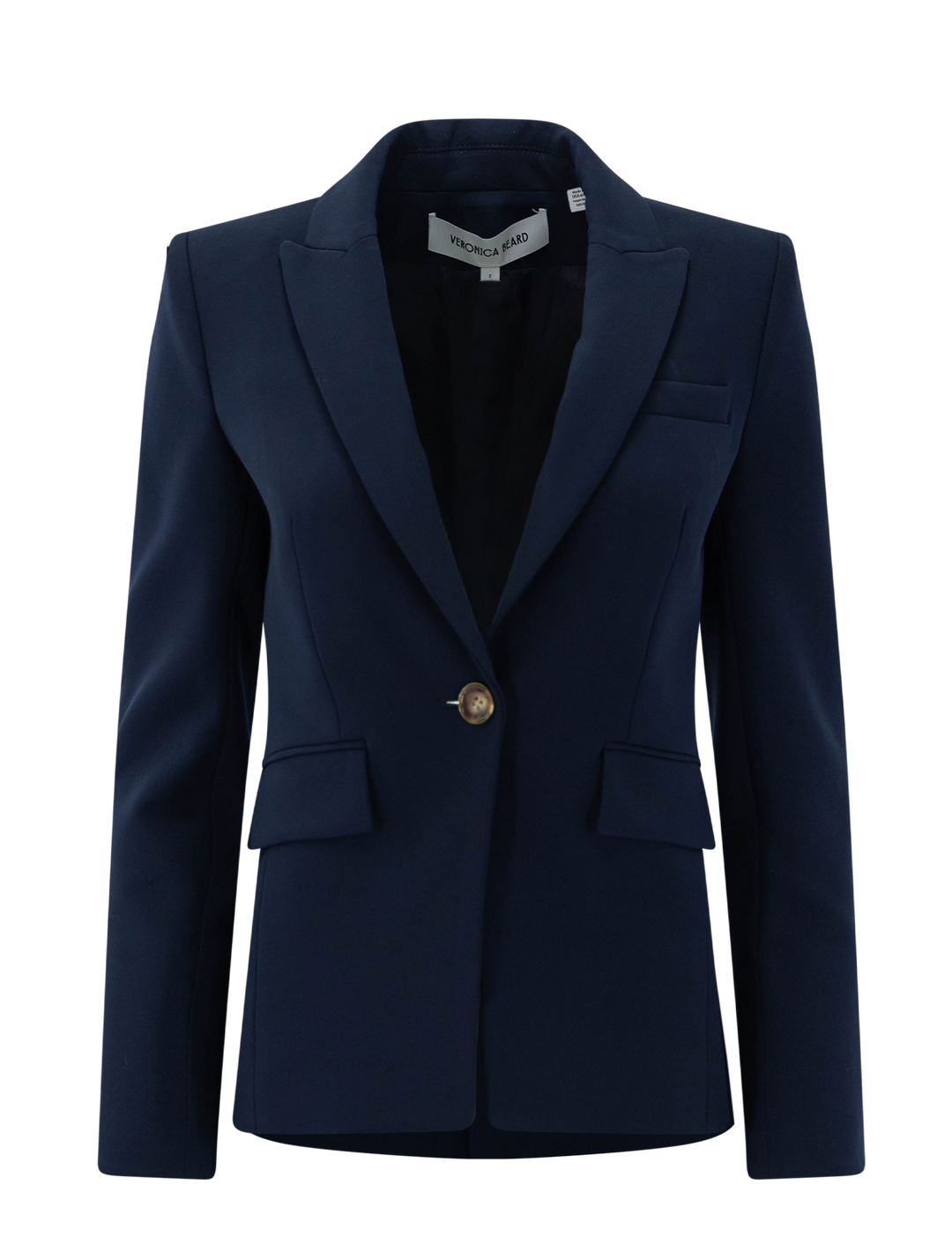 Veronica Beard single breasted miller dickey jacket in navy - front view.