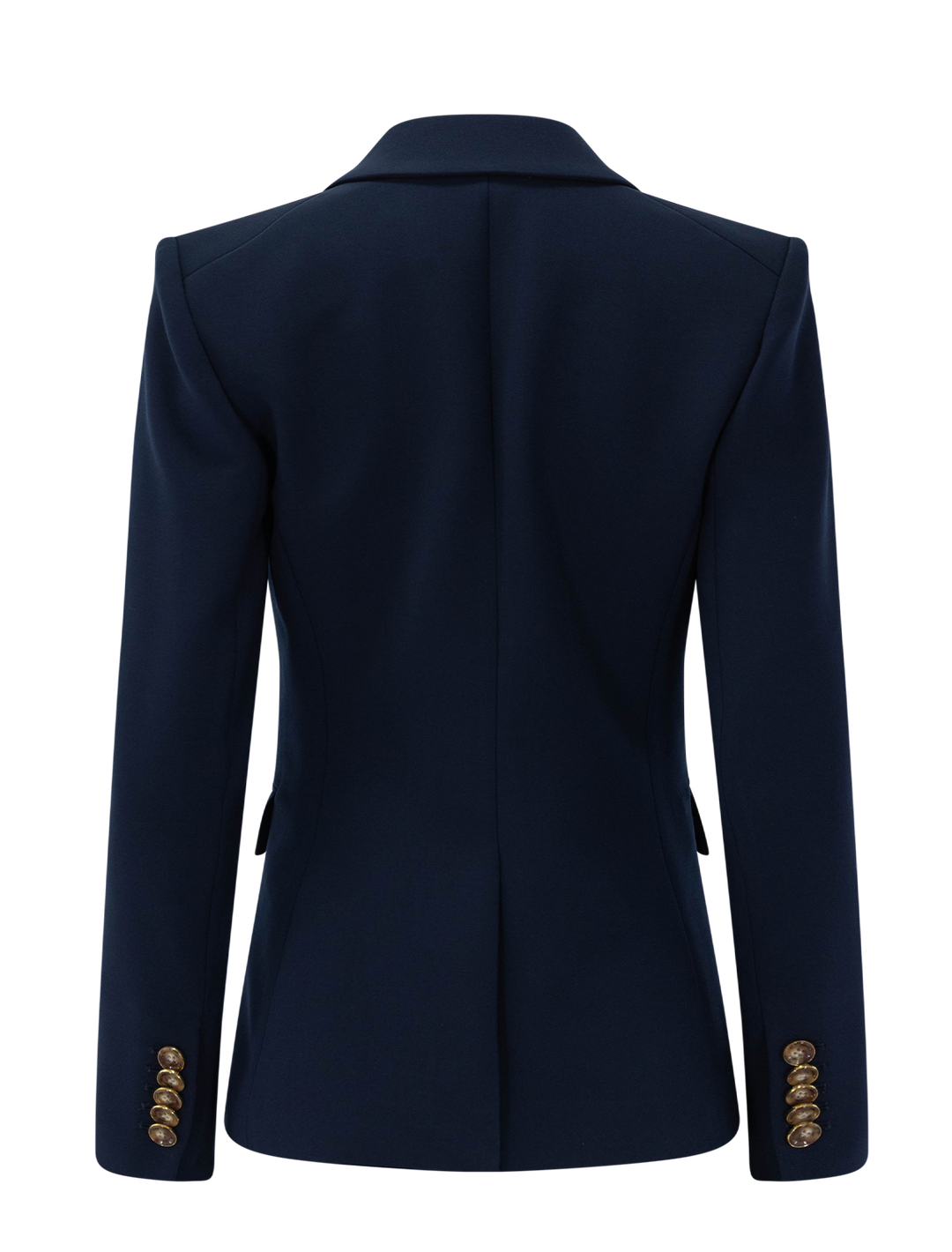 Veronica Beard single breasted miller dickey jacket in navy - back view.