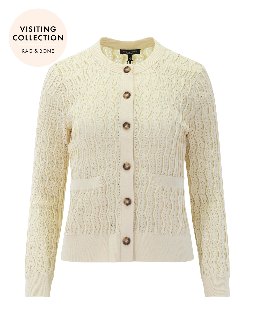 front view of leslie cardigan in irvoy