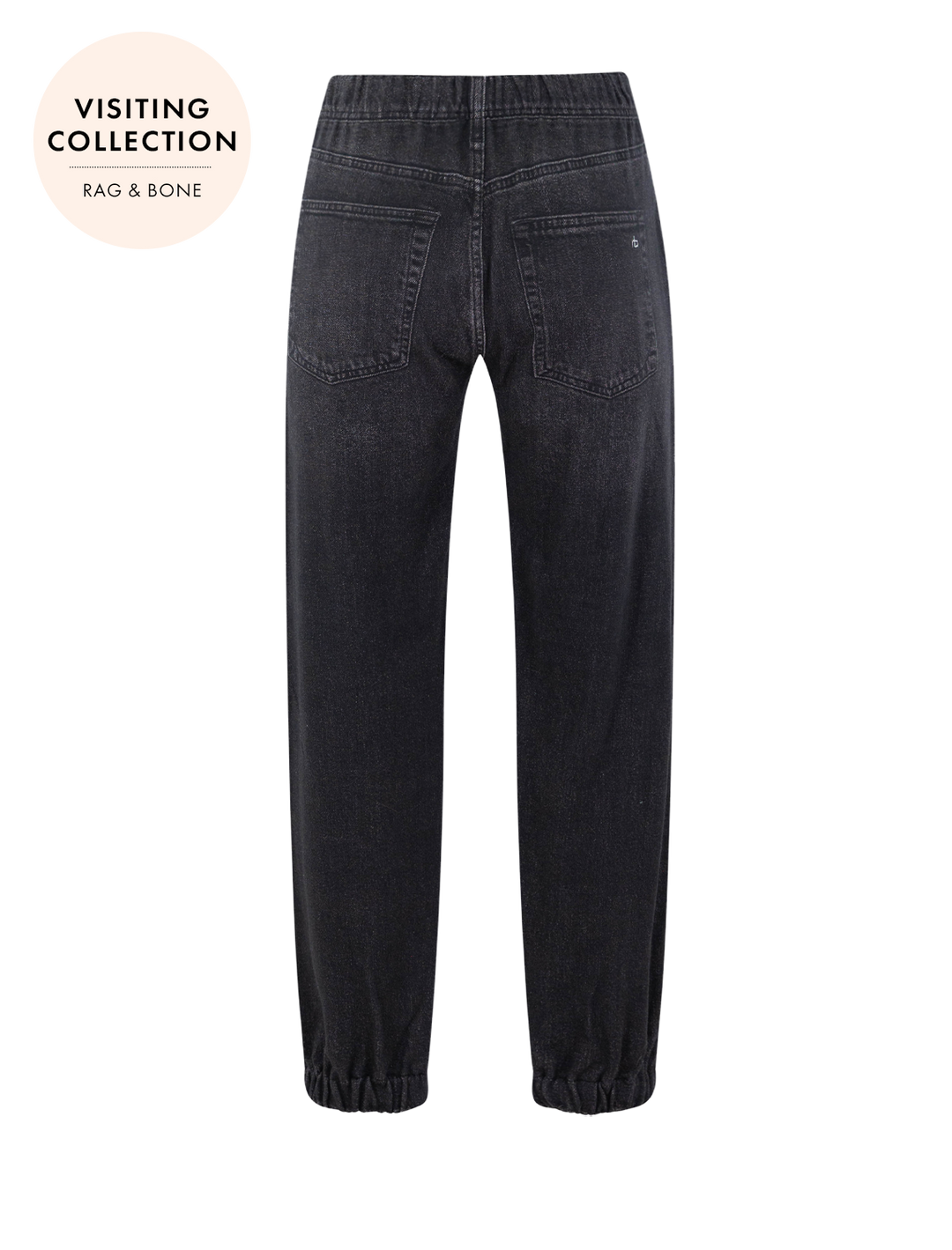 back view of miramar terry jogger pant in faded black