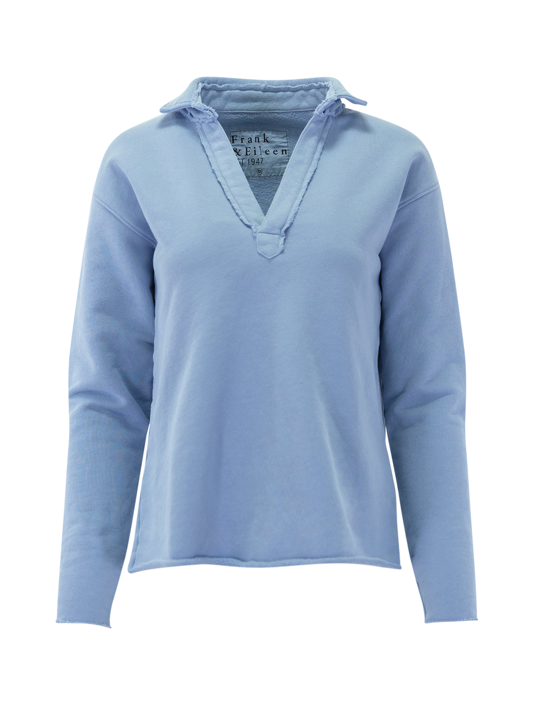 Front view of Frank & Eileen's patrick popover henley in fog.