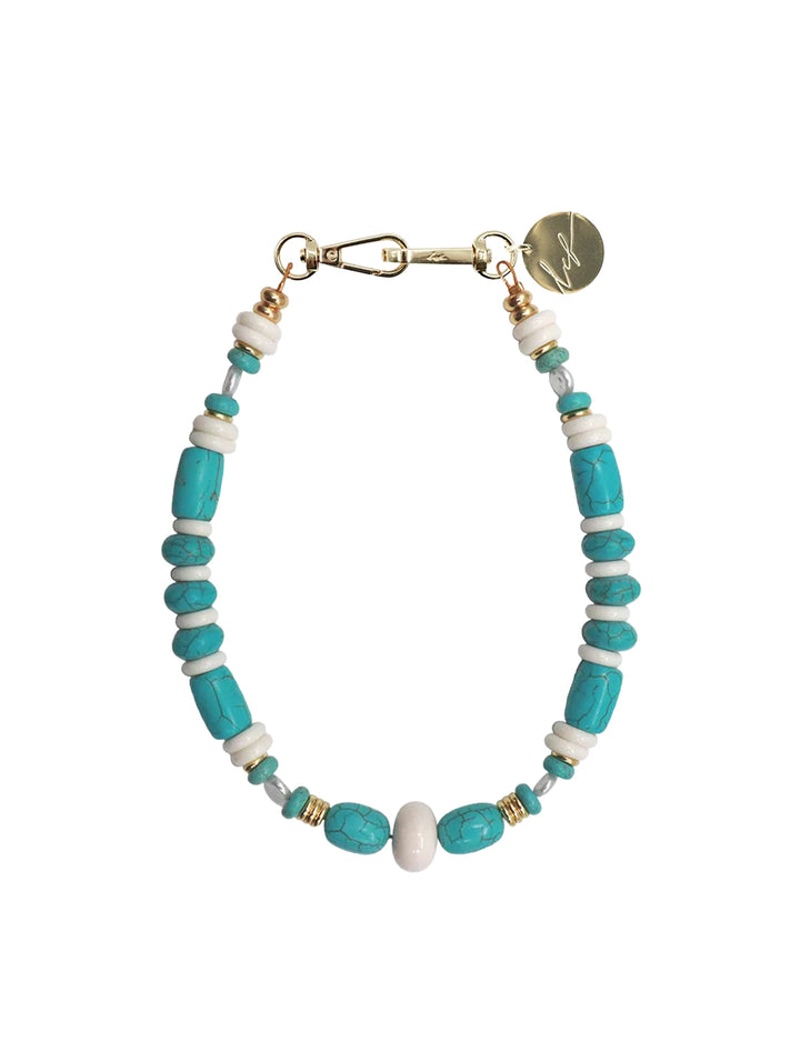 cleo perle turquoise blanche chain