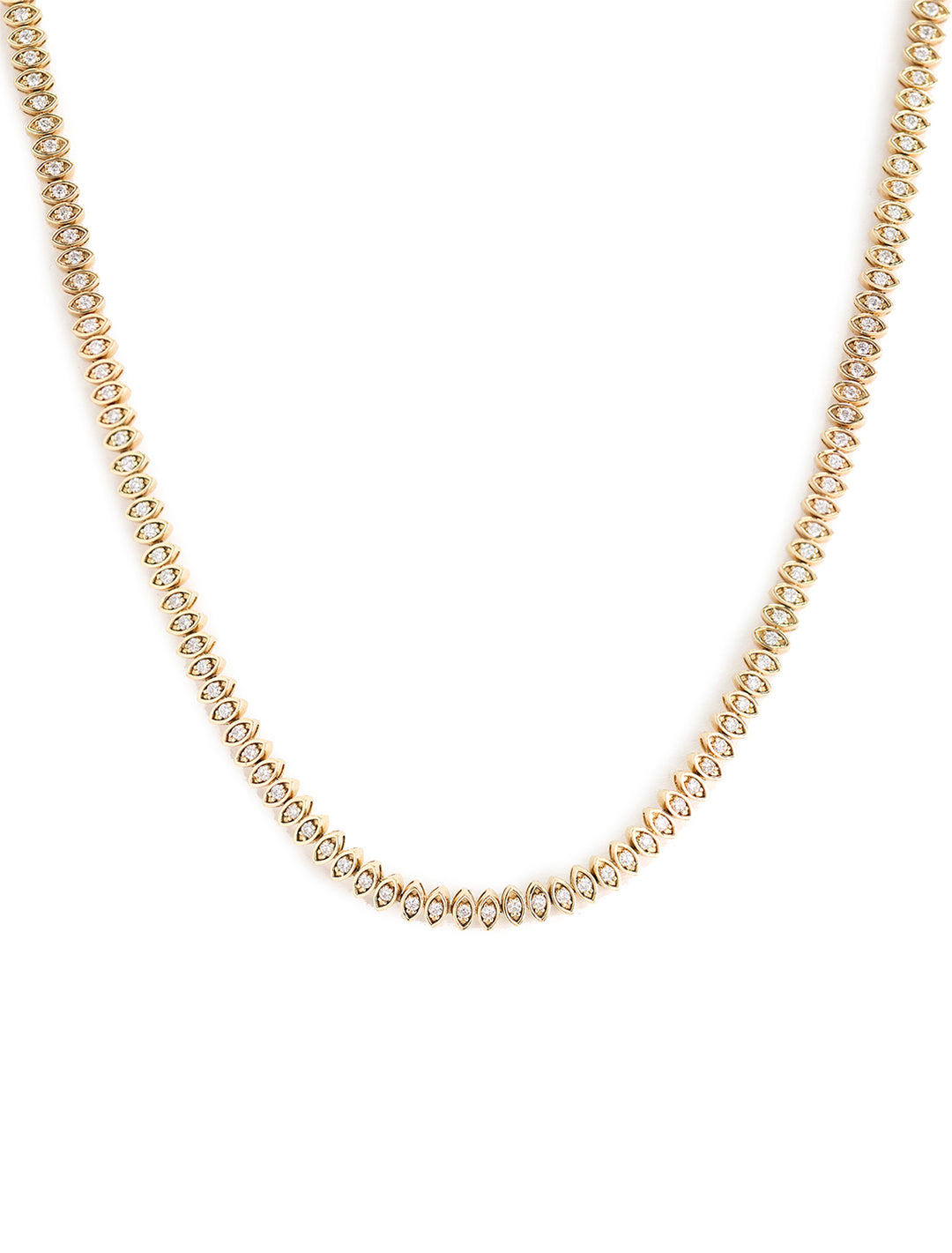 Photo of Sydney Evan's marquise eternity necklace.