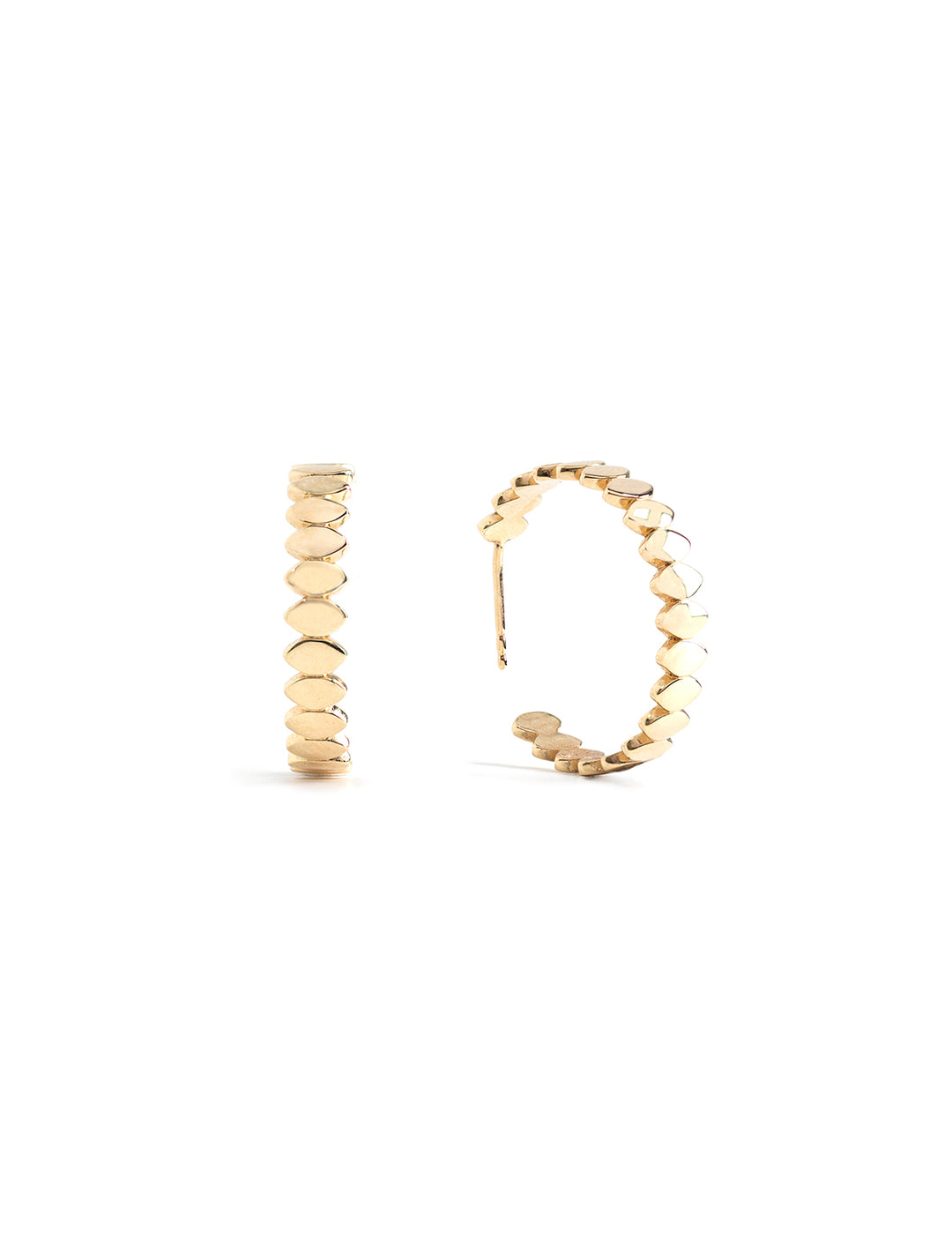 Photo of Sydney Evan's pure marquise medium hoops.