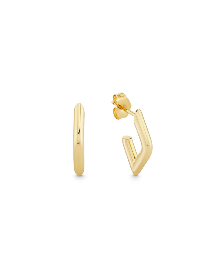 pure hollow tube marquise eye earrings