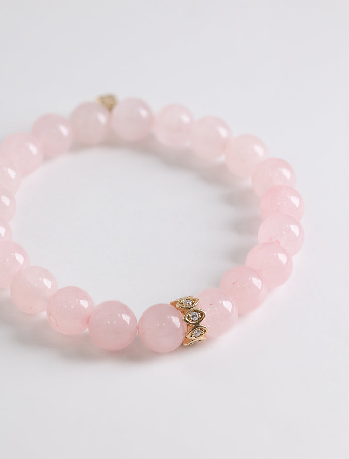 8mm marquise protective eye eternity rondelle on rose quartz