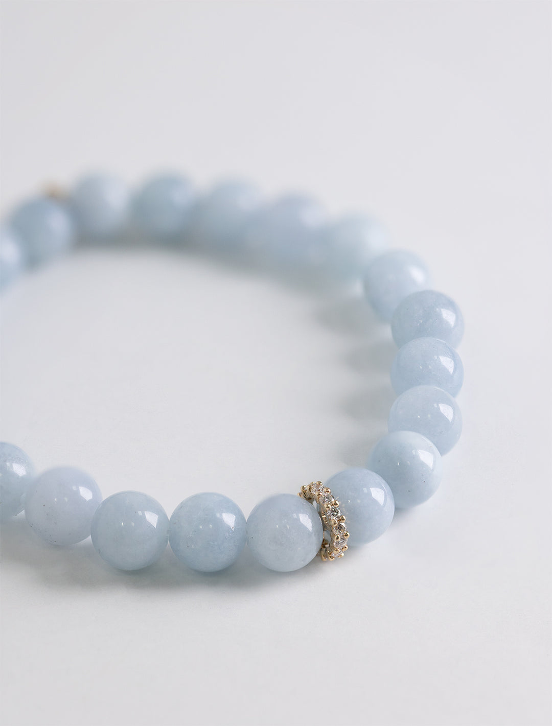 8mm small cocktail eternity rondelle on aquamarine