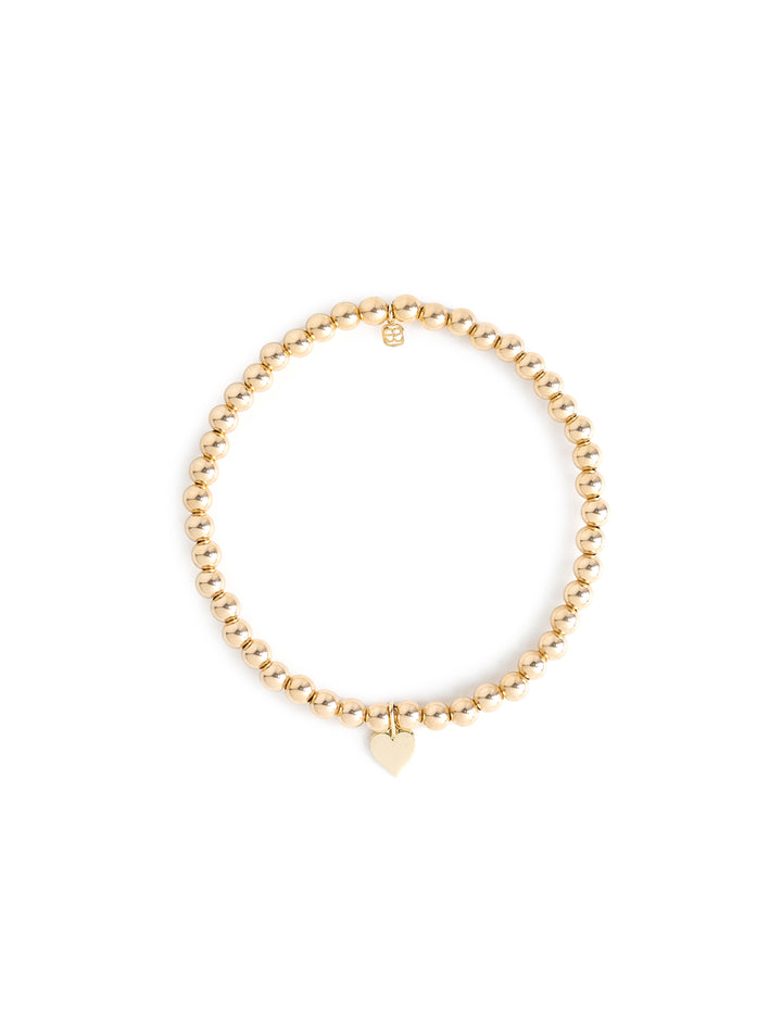 4mm tiny pure heart charm on 14k gold