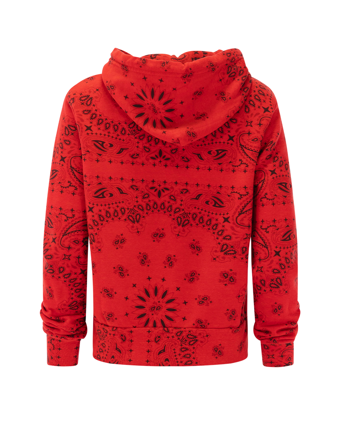Back view of Aviator Nation's bandana zip hoodie in flash red.