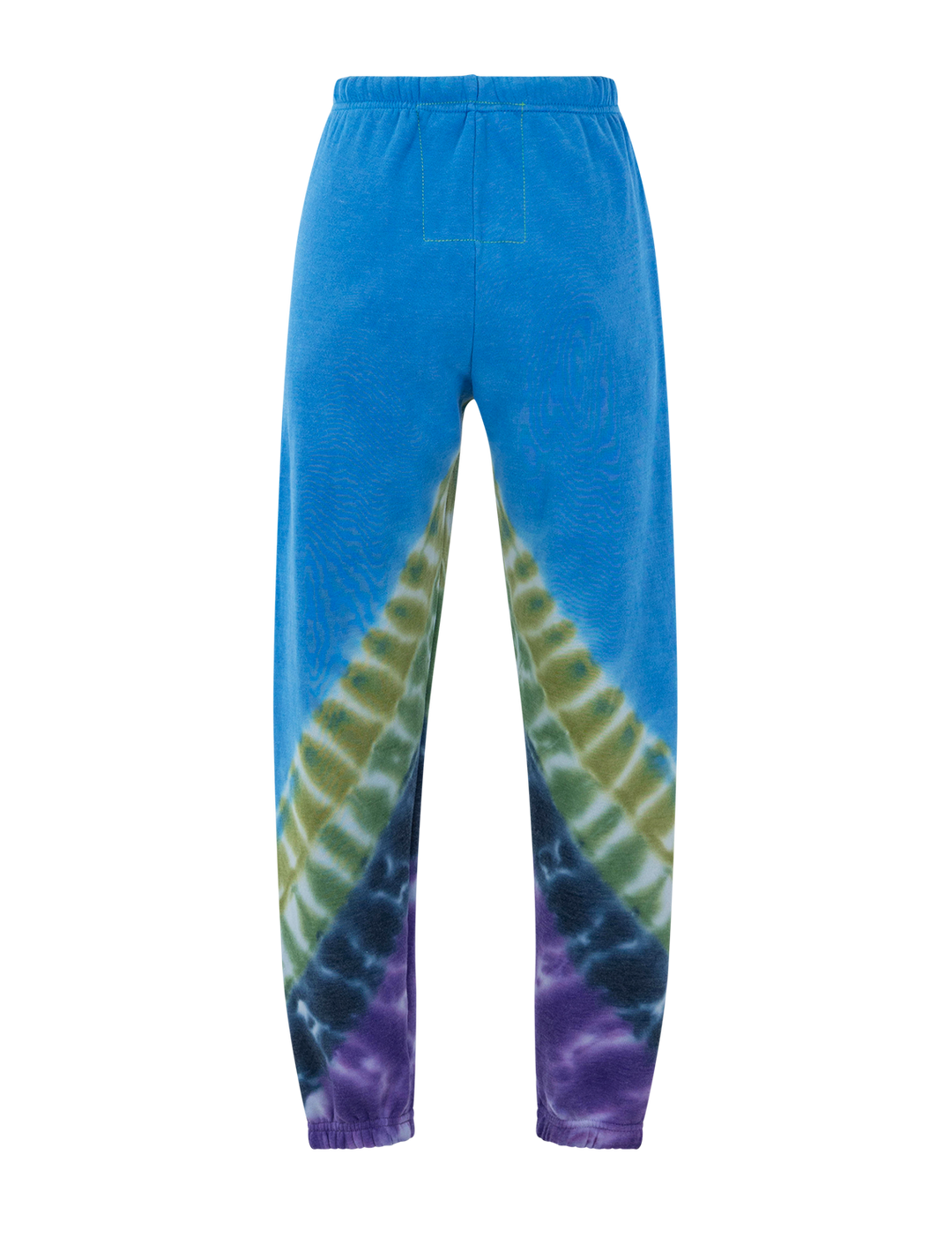 hand dyed v sweatpants in tie dye ocean and purple