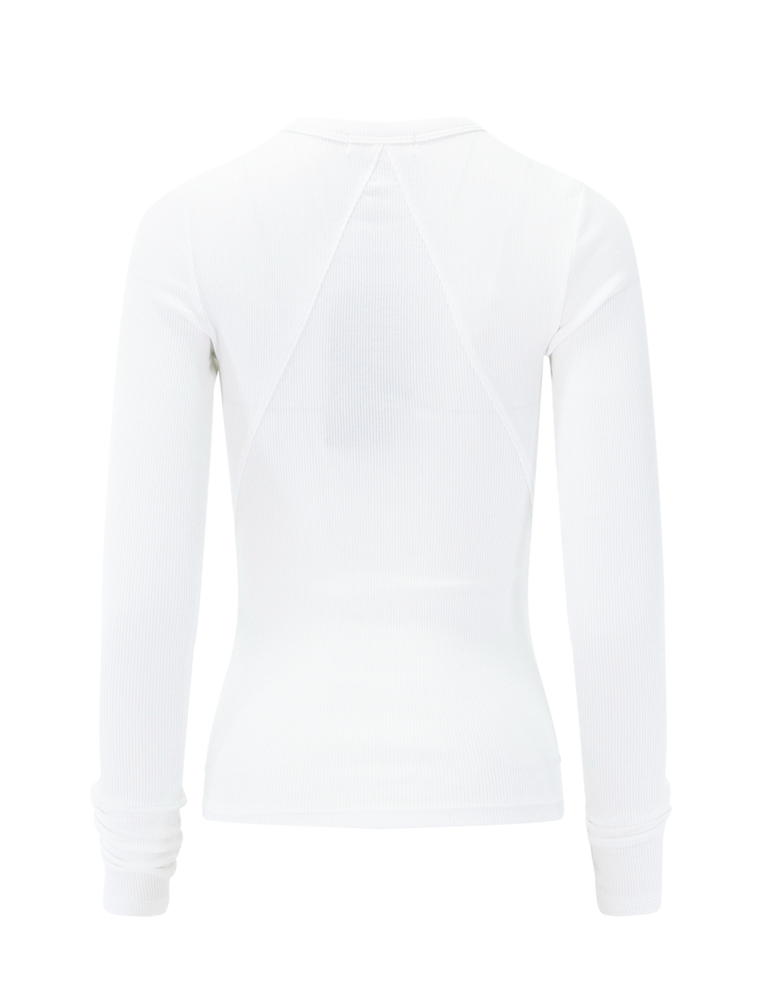 essential rib long sleeve tee in white