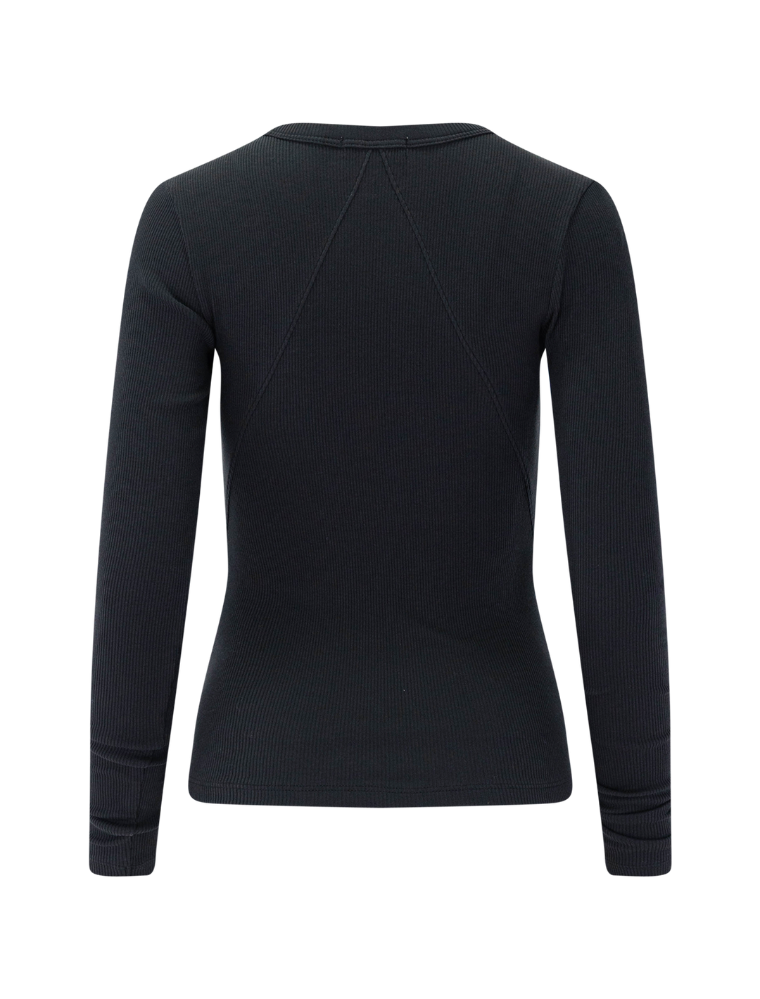 essential rib long sleeve tee in black