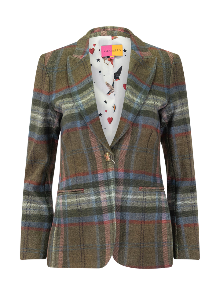 heather blazer in fab plaid