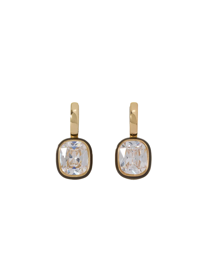 the cubic cushion drop earrings