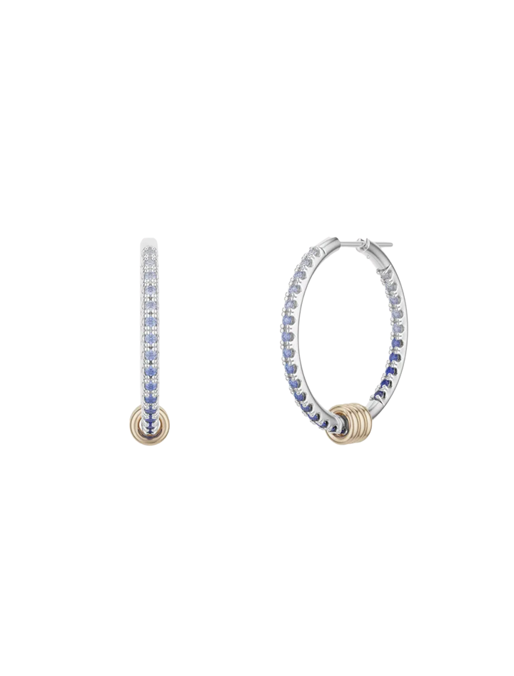 argo demi silver and gold blue ombre hoops