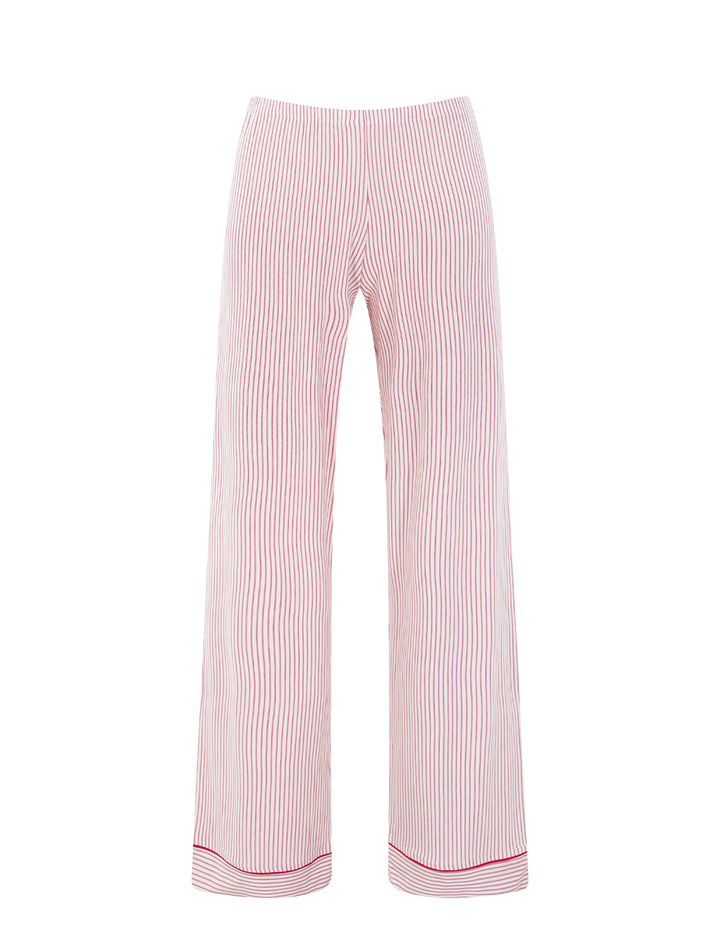 gisele pajama set in holly red stripe print