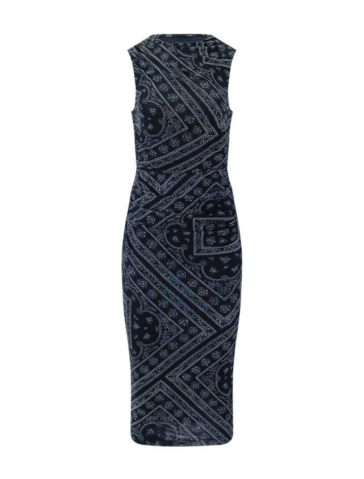 sylviani dress in navy bandana print
