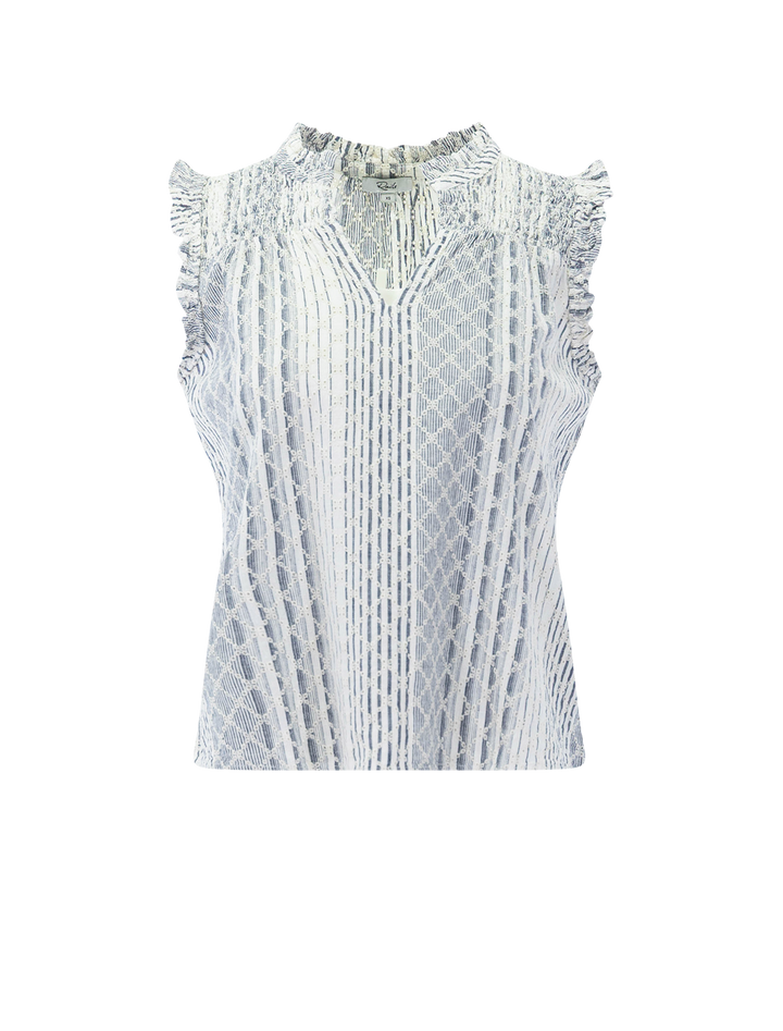 arlene top in striped eyelet