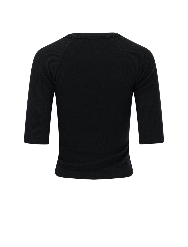 amelia short sleeve luxe rib tee in true black
