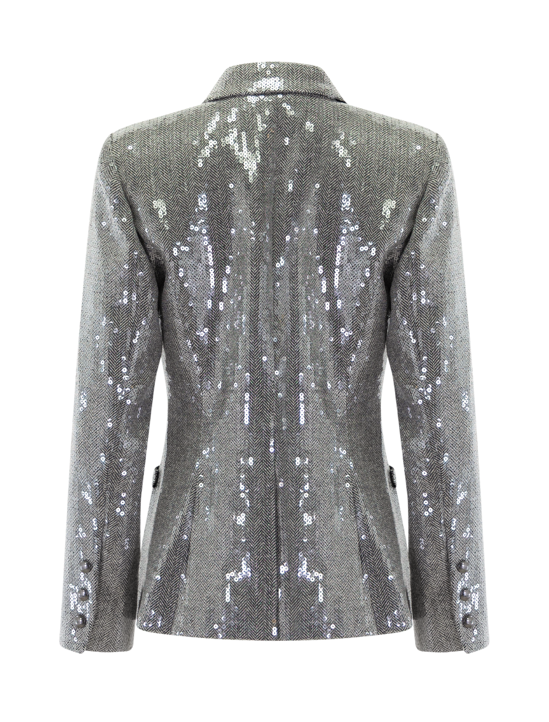 kyomi blazer grey herringbone and sequin