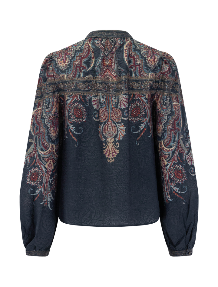 hyacinth print blouse in navy