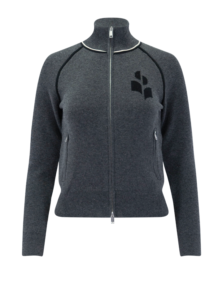 lanya zip turtleneck sweater in anthracite and black