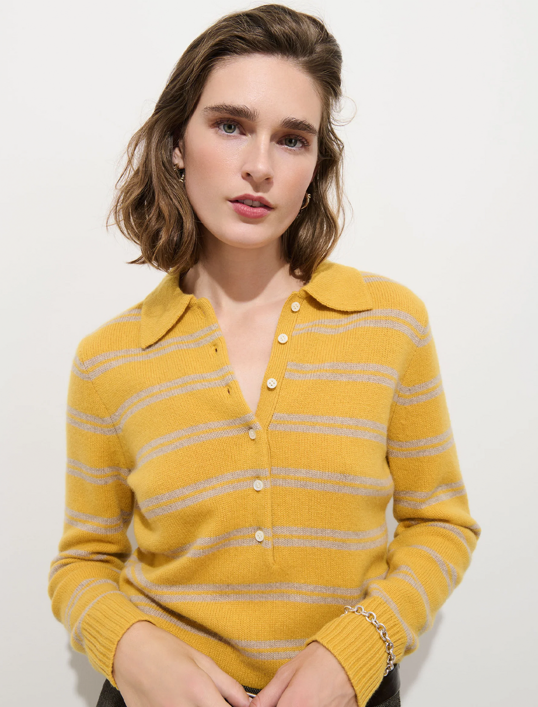 park striped cashmere in oatmeal