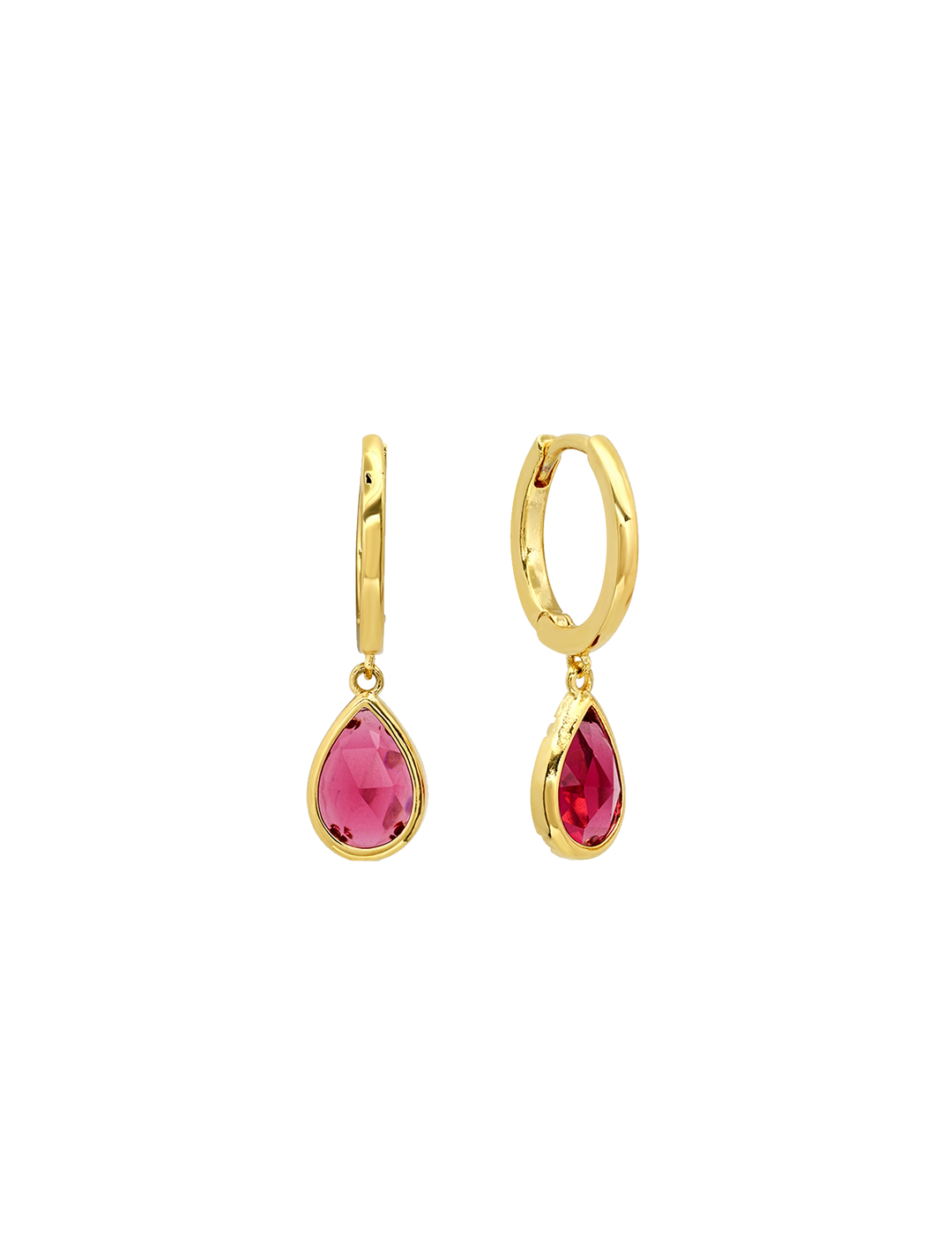 pink pear charm huggie