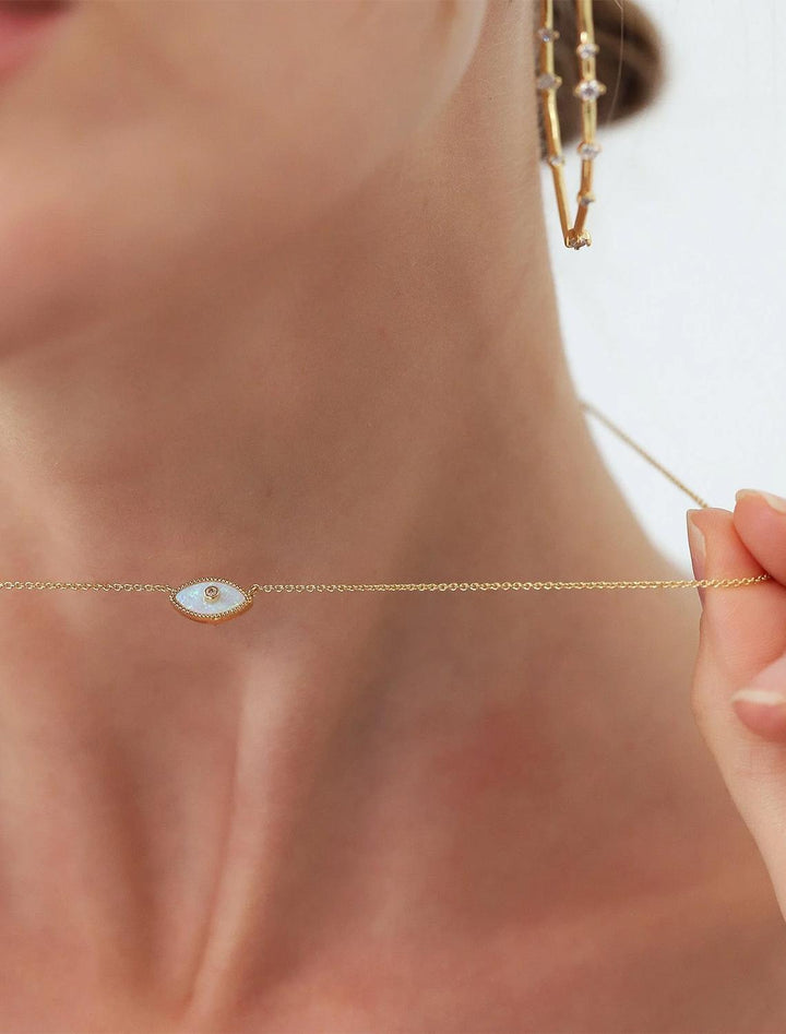 opal evil eye necklace