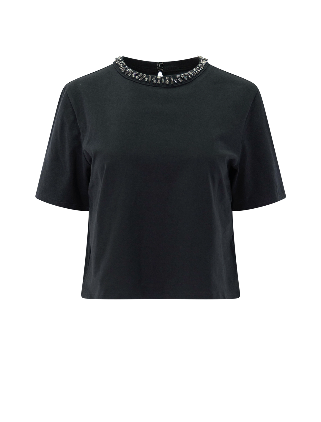 sebastian jewel neck tee in black
