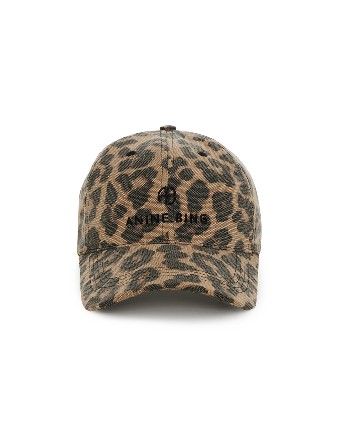jeremy baseball cap in black and brown leopard