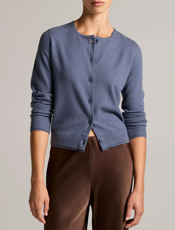 scallop trip cardigan in azul