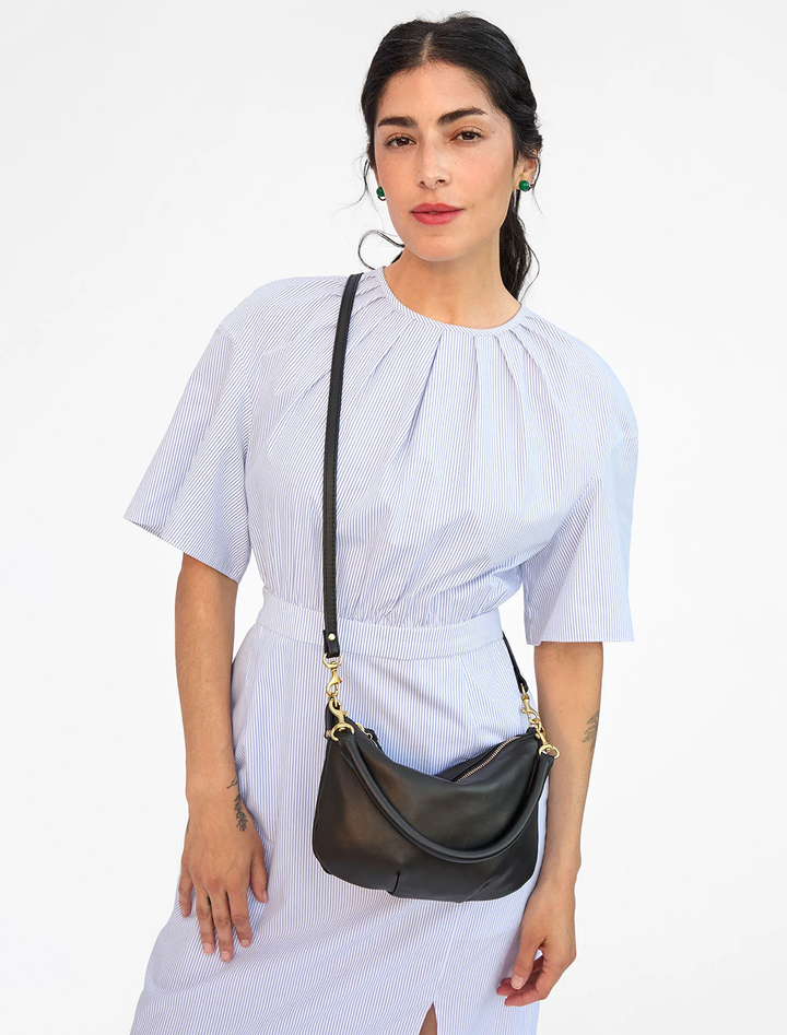 petit moyen in black italian nappa