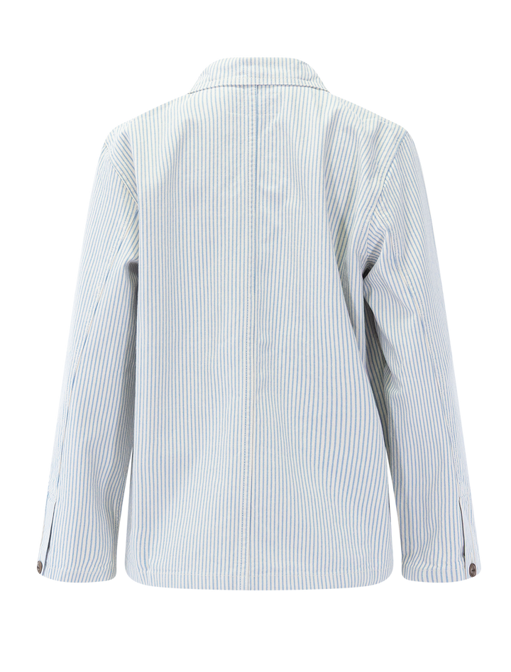 vame work jacket in blue stripe