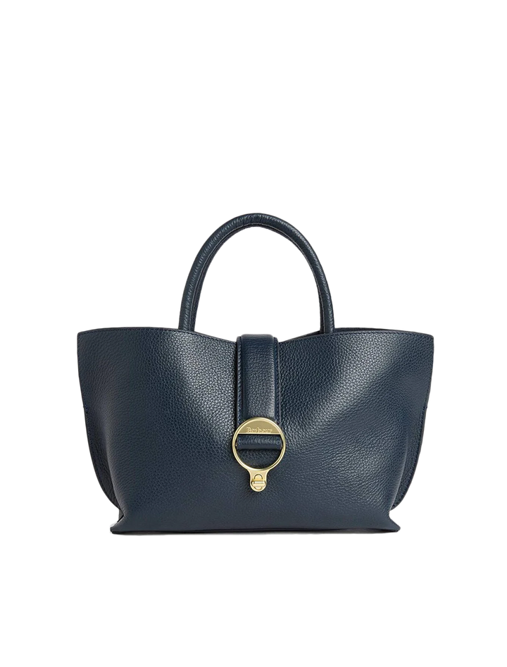 alder mini leather tote in navy