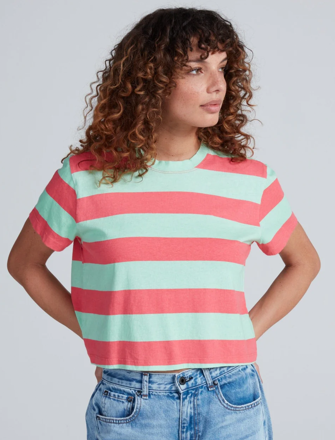 shrunken boy tee in watermelon stripe