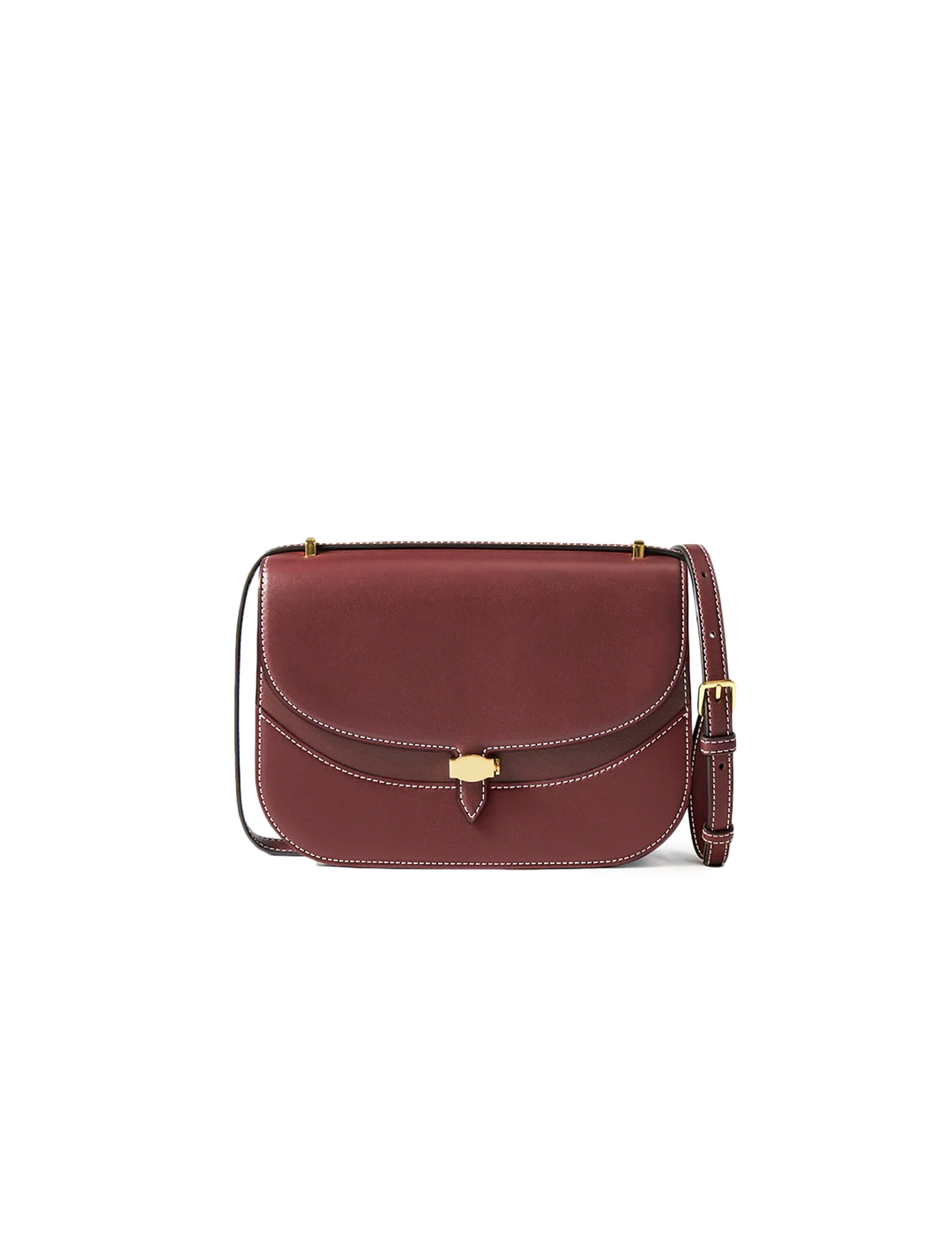 dash saddle bag in burgundy leather